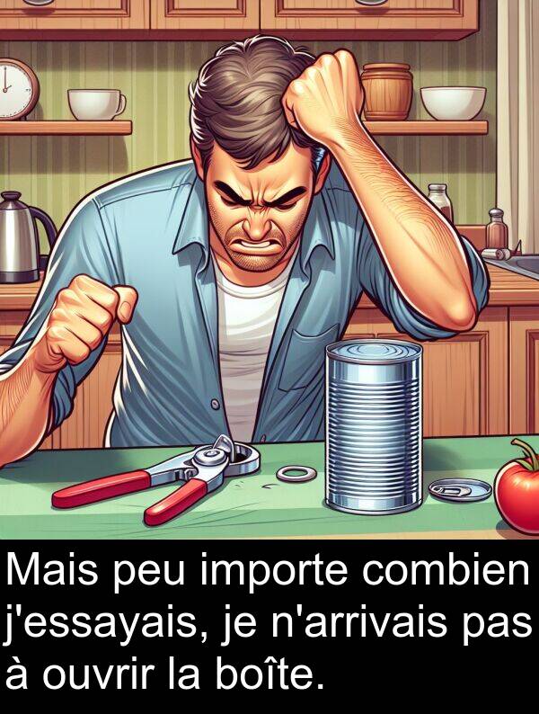 boîte: Mais peu importe combien j'essayais, je n'arrivais pas à ouvrir la boîte.