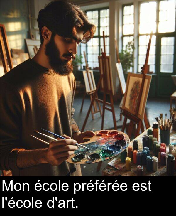 école: Mon école préférée est l'école d'art.