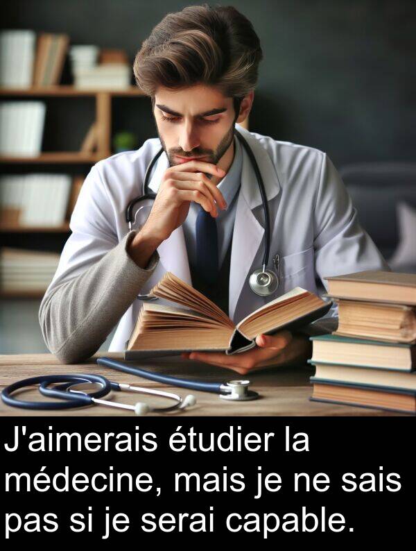 serai: J'aimerais étudier la médecine, mais je ne sais pas si je serai capable.