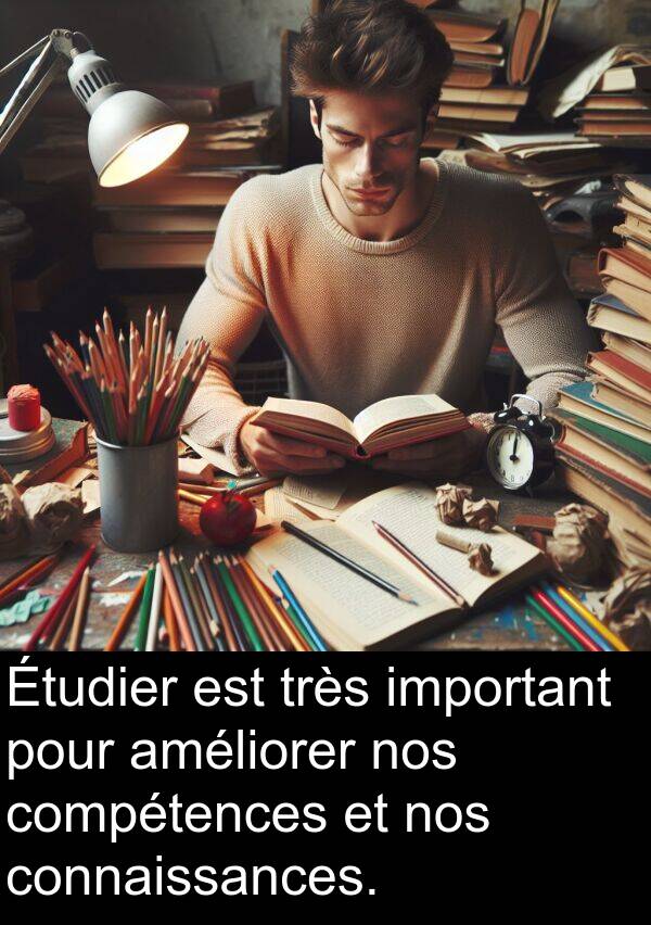 important: Étudier est très important pour améliorer nos compétences et nos connaissances.
