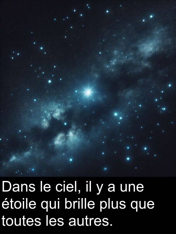 ciel: Dans le ciel, il y a une étoile qui brille plus que toutes les autres.