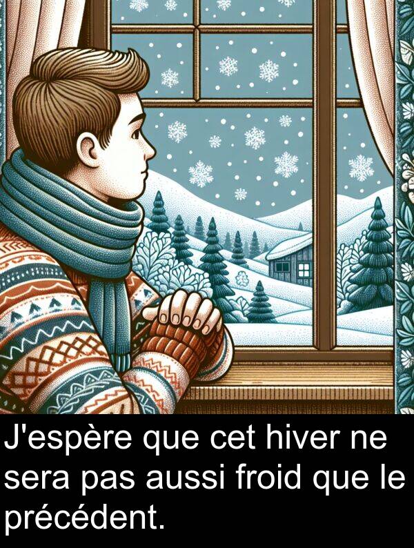 sera: J'espère que cet hiver ne sera pas aussi froid que le précédent.