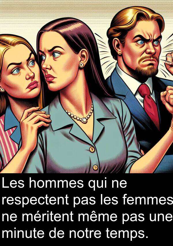 même: Les hommes qui ne respectent pas les femmes ne méritent même pas une minute de notre temps.
