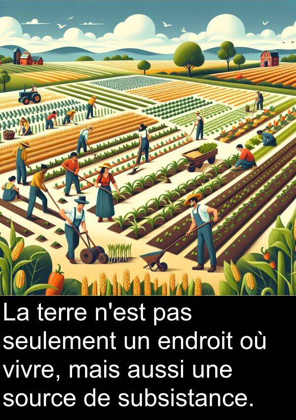 seulement: La terre n'est pas seulement un endroit où vivre, mais aussi une source de subsistance.