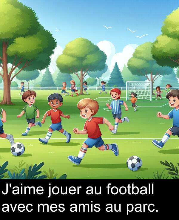jouer: J'aime jouer au football avec mes amis au parc.