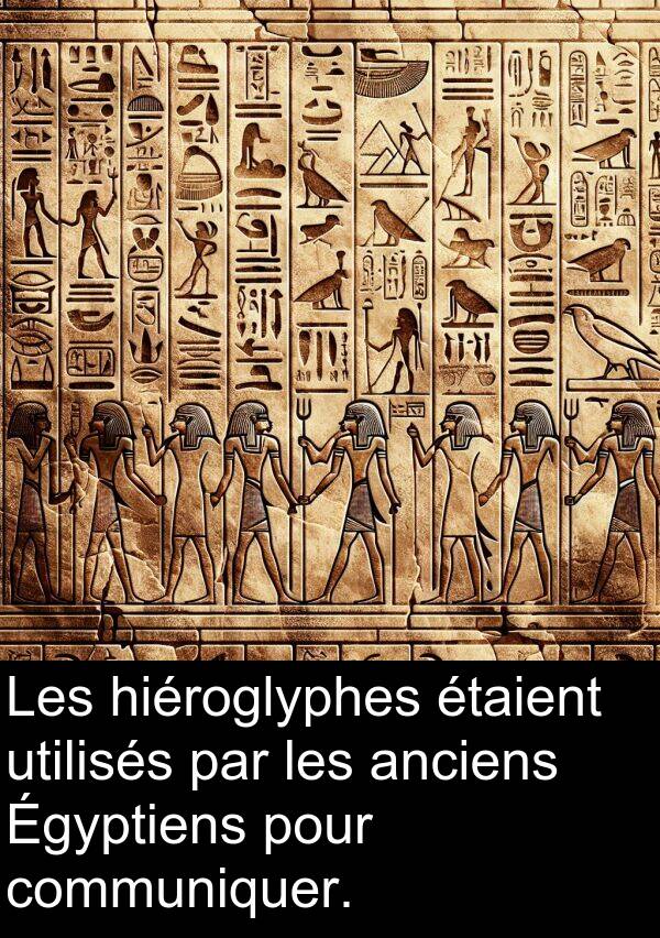 anciens: Les hiéroglyphes étaient utilisés par les anciens Égyptiens pour communiquer.