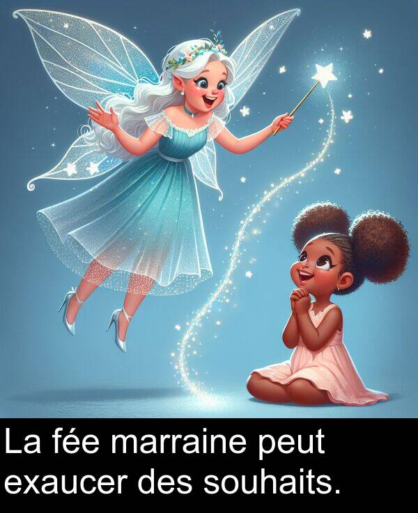 fée: La fée marraine peut exaucer des souhaits.