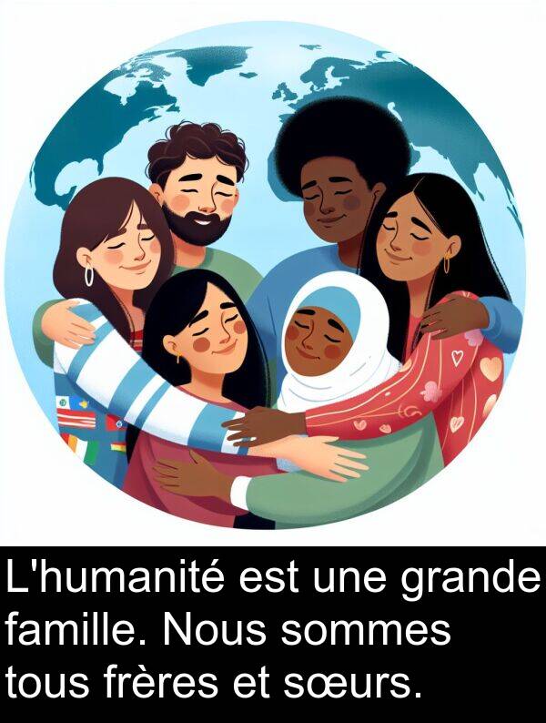 sommes: L'humanité est une grande famille. Nous sommes tous frères et sœurs.