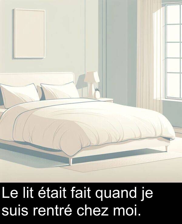 quand: Le lit était fait quand je suis rentré chez moi.