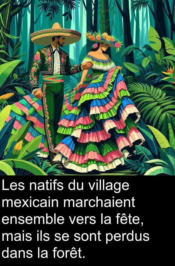 ils: Les natifs du village mexicain marchaient ensemble vers la fête, mais ils se sont perdus dans la forêt.