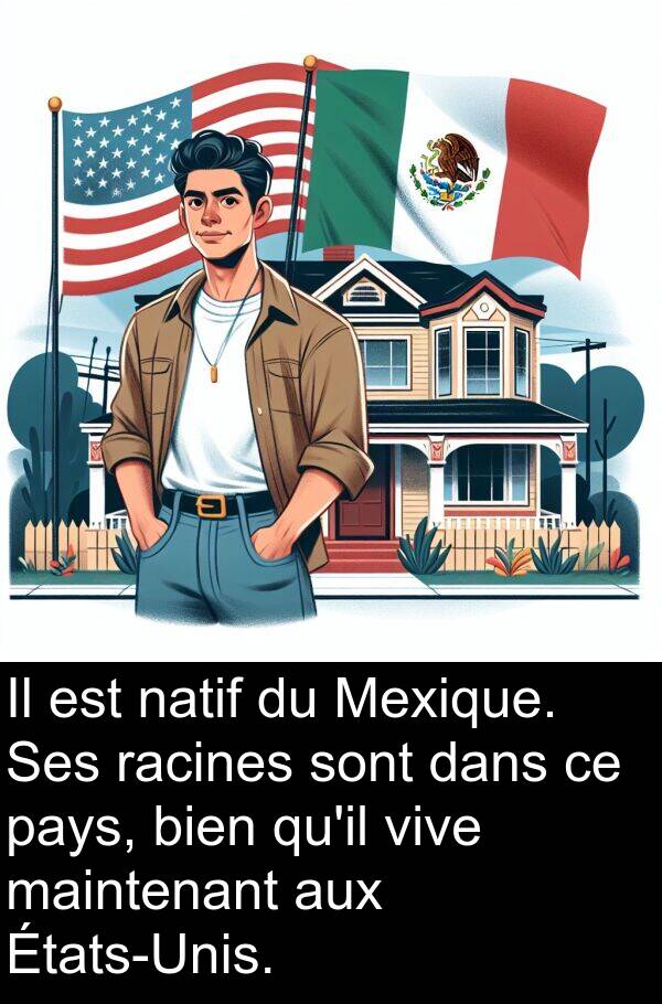 vive: Il est natif du Mexique. Ses racines sont dans ce pays, bien qu'il vive maintenant aux États-Unis.