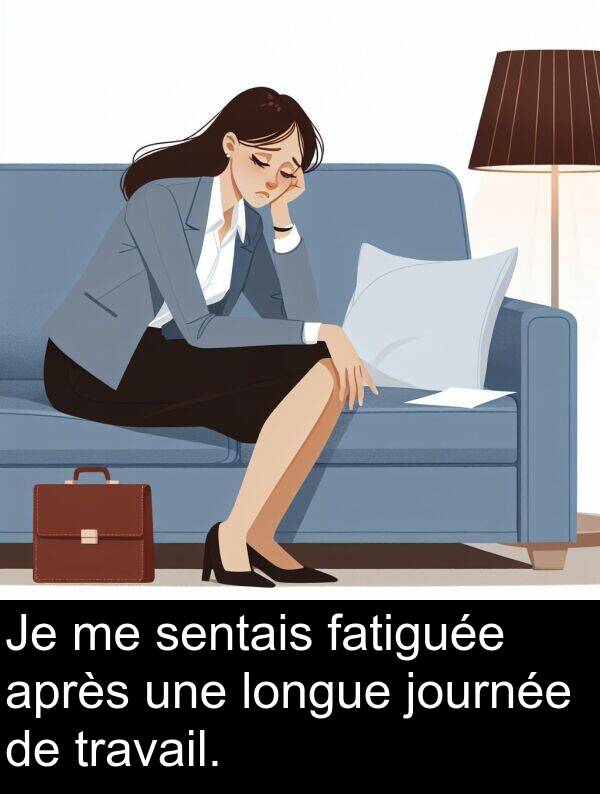 journée: Je me sentais fatiguée après une longue journée de travail.