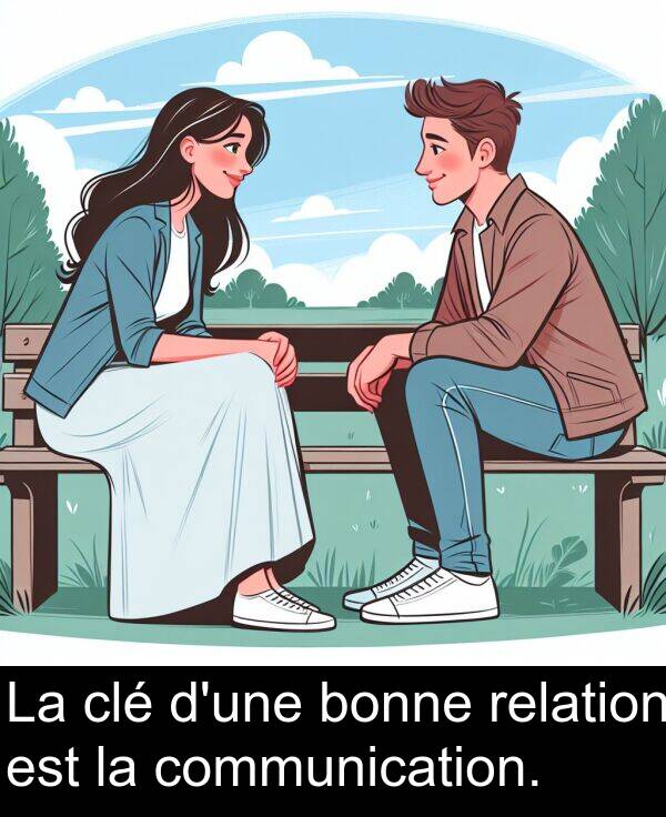 bonne: La clé d'une bonne relation est la communication.