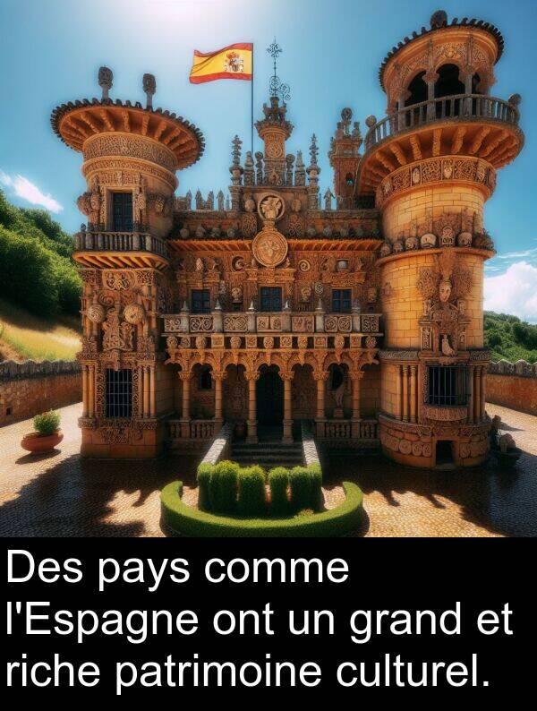 culturel: Des pays comme l'Espagne ont un grand et riche patrimoine culturel.