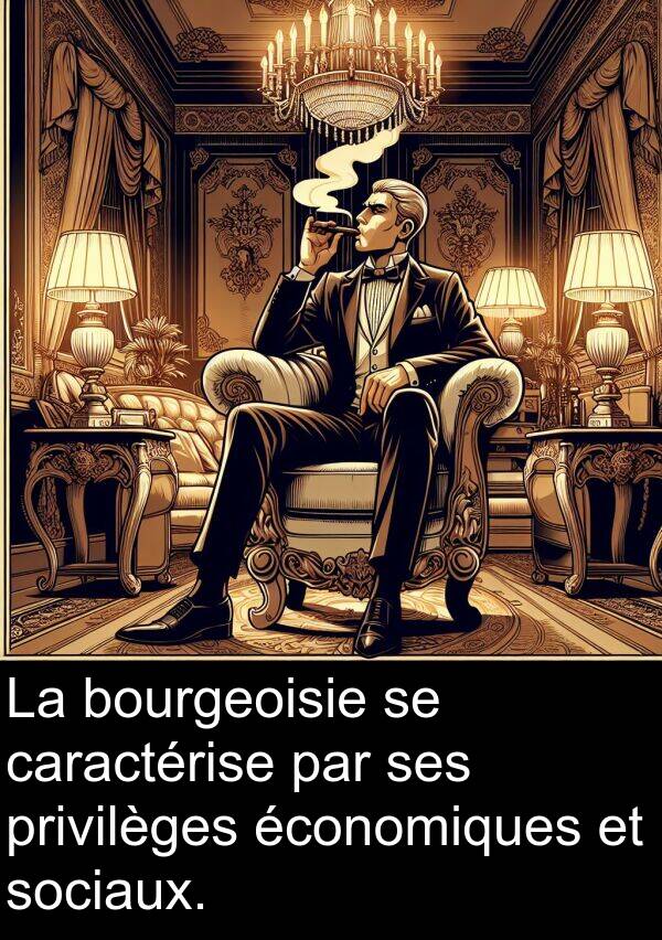économiques: La bourgeoisie se caractérise par ses privilèges économiques et sociaux.