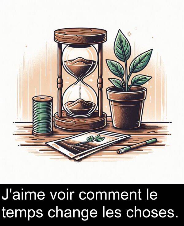 les: J'aime voir comment le temps change les choses.