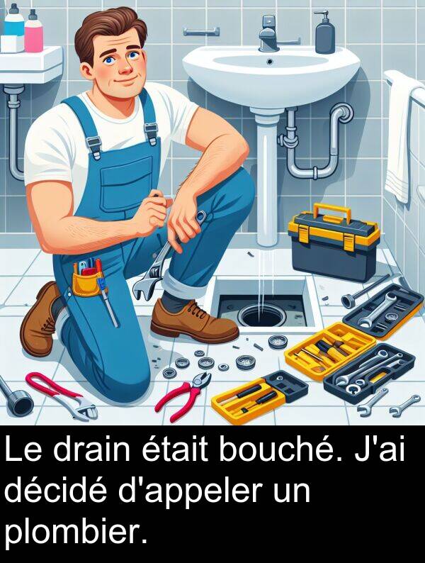 décidé: Le drain était bouché. J'ai décidé d'appeler un plombier.