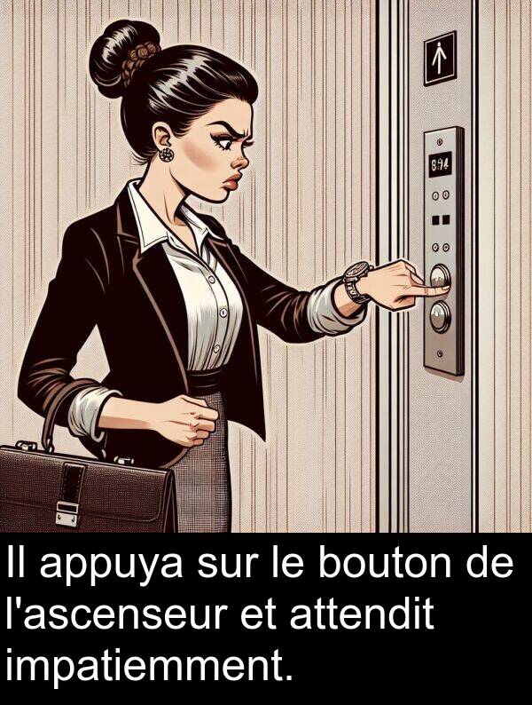 impatiemment: Il appuya sur le bouton de l'ascenseur et attendit impatiemment.