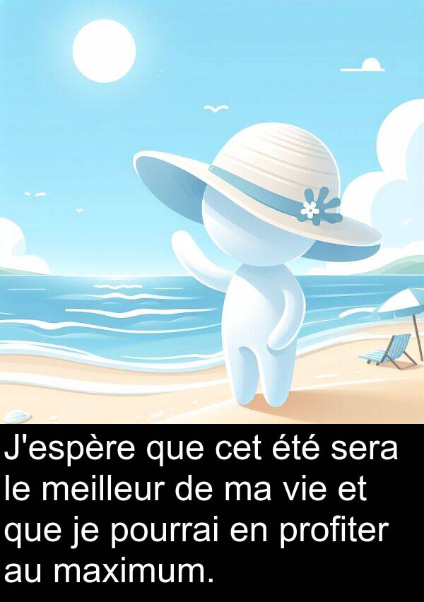 sera: J'espère que cet été sera le meilleur de ma vie et que je pourrai en profiter au maximum.
