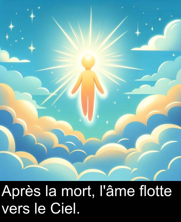 vers: Après la mort, l'âme flotte vers le Ciel.
