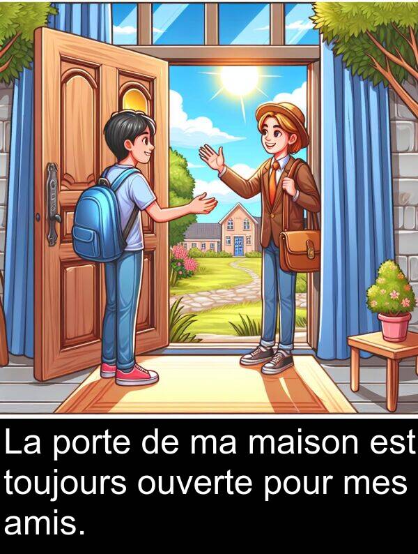 maison: La porte de ma maison est toujours ouverte pour mes amis.