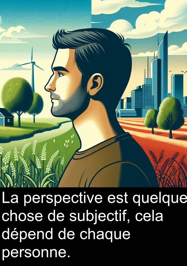 chose: La perspective est quelque chose de subjectif, cela dépend de chaque personne.