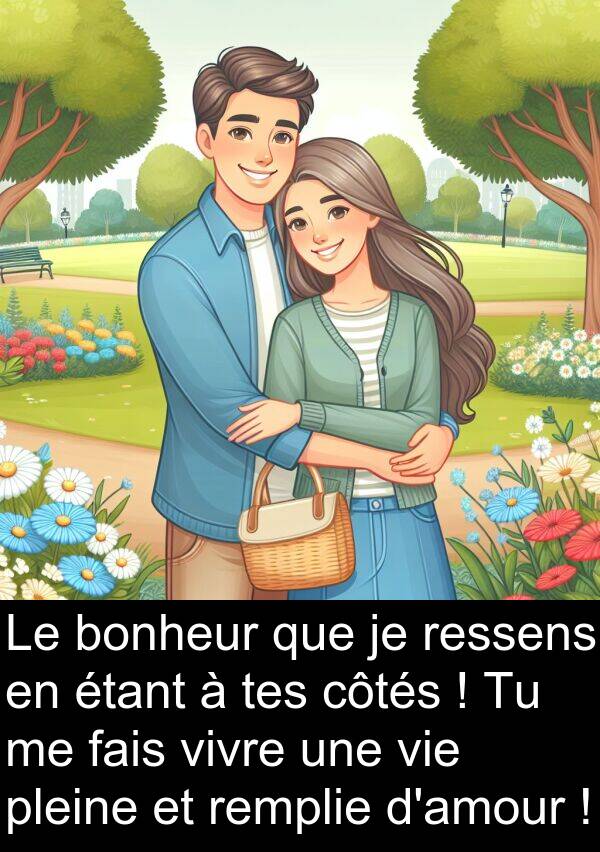 fais: Le bonheur que je ressens en étant à tes côtés ! Tu me fais vivre une vie pleine et remplie d'amour !