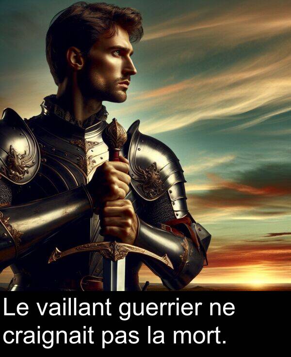 vaillant: Le vaillant guerrier ne craignait pas la mort.