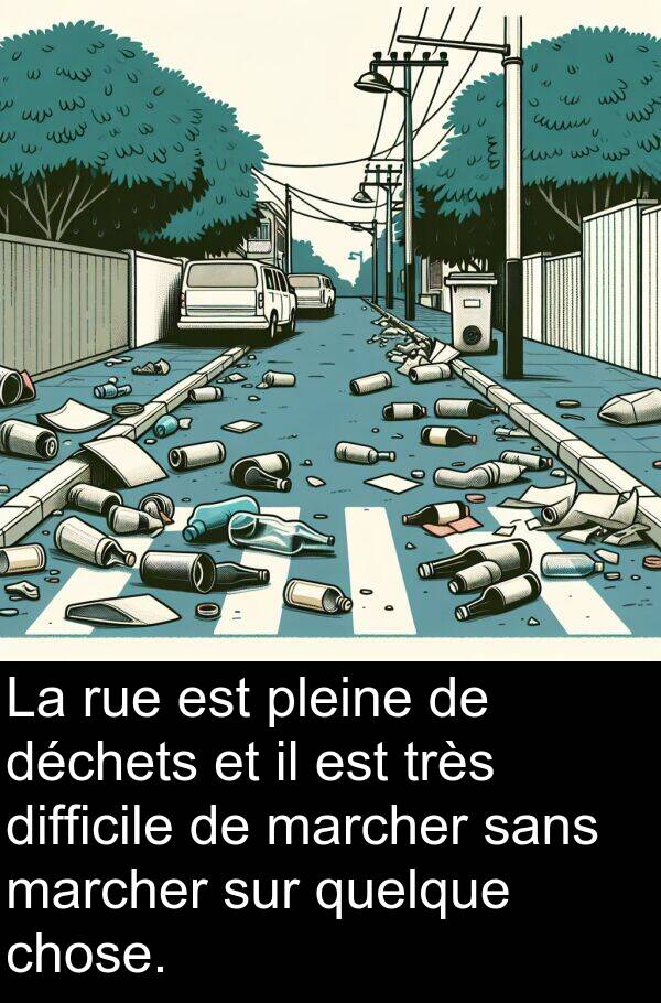 déchets: La rue est pleine de déchets et il est très difficile de marcher sans marcher sur quelque chose.