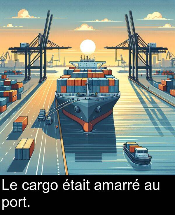 amarré: Le cargo était amarré au port.