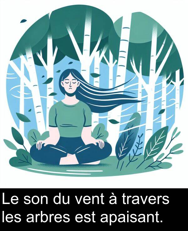 les: Le son du vent à travers les arbres est apaisant.