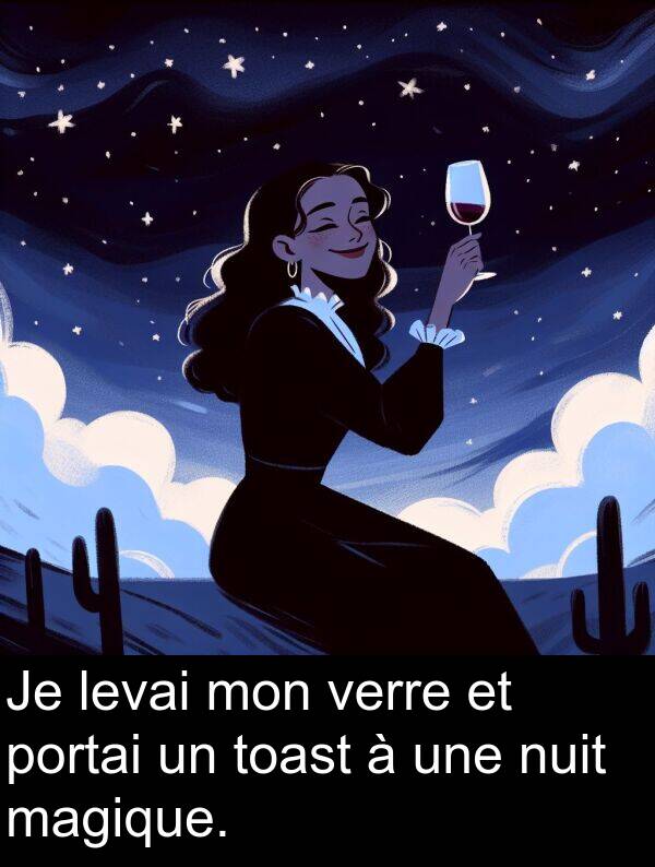 magique: Je levai mon verre et portai un toast à une nuit magique.