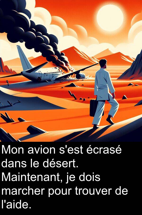 écrasé: Mon avion s'est écrasé dans le désert. Maintenant, je dois marcher pour trouver de l'aide.
