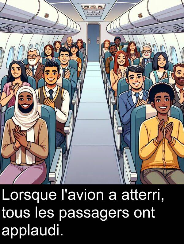 ont: Lorsque l'avion a atterri, tous les passagers ont applaudi.