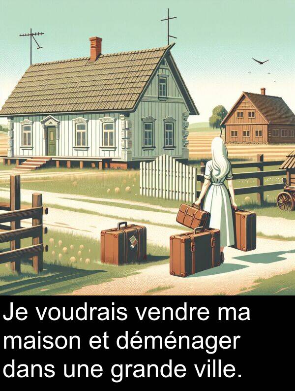 maison: Je voudrais vendre ma maison et déménager dans une grande ville.