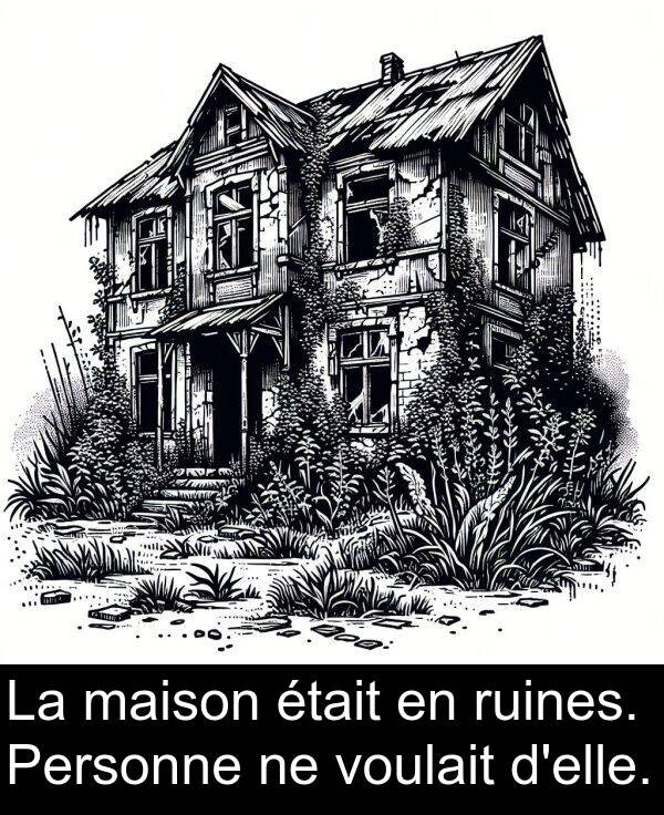maison: La maison était en ruines. Personne ne voulait d'elle.