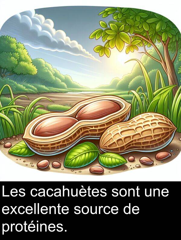 sont: Les cacahuètes sont une excellente source de protéines.