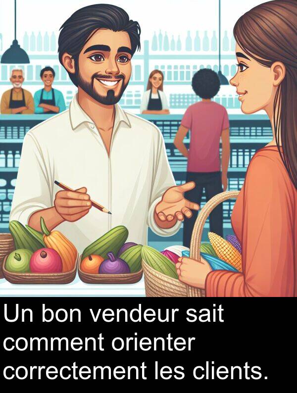 sait: Un bon vendeur sait comment orienter correctement les clients.