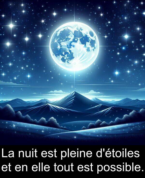 nuit: La nuit est pleine d'étoiles et en elle tout est possible.