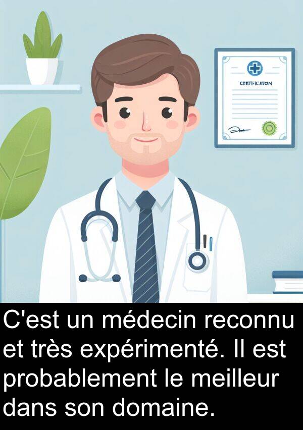 expérimenté: C'est un médecin reconnu et très expérimenté. Il est probablement le meilleur dans son domaine.