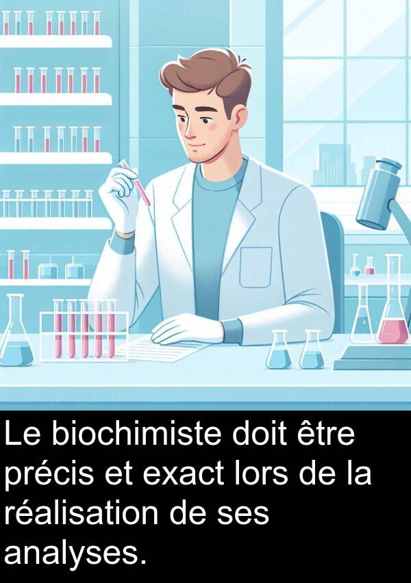 analyses: Le biochimiste doit être précis et exact lors de la réalisation de ses analyses.