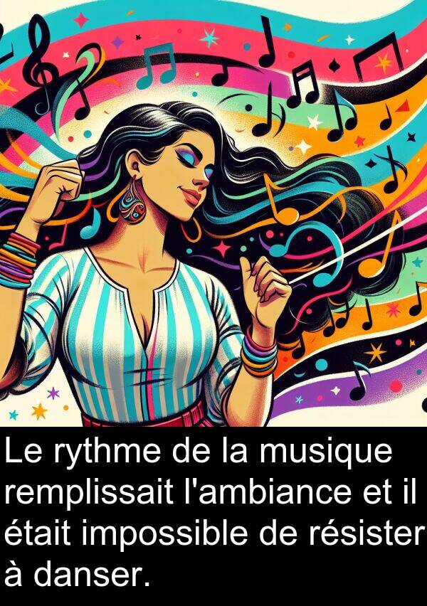 danser: Le rythme de la musique remplissait l'ambiance et il était impossible de résister à danser.