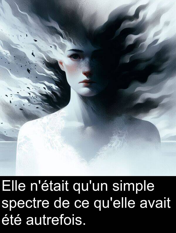simple: Elle n'était qu'un simple spectre de ce qu'elle avait été autrefois.