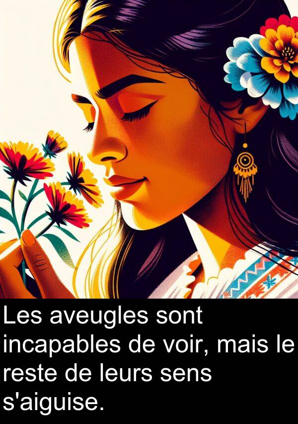 leurs: Les aveugles sont incapables de voir, mais le reste de leurs sens s'aiguise.