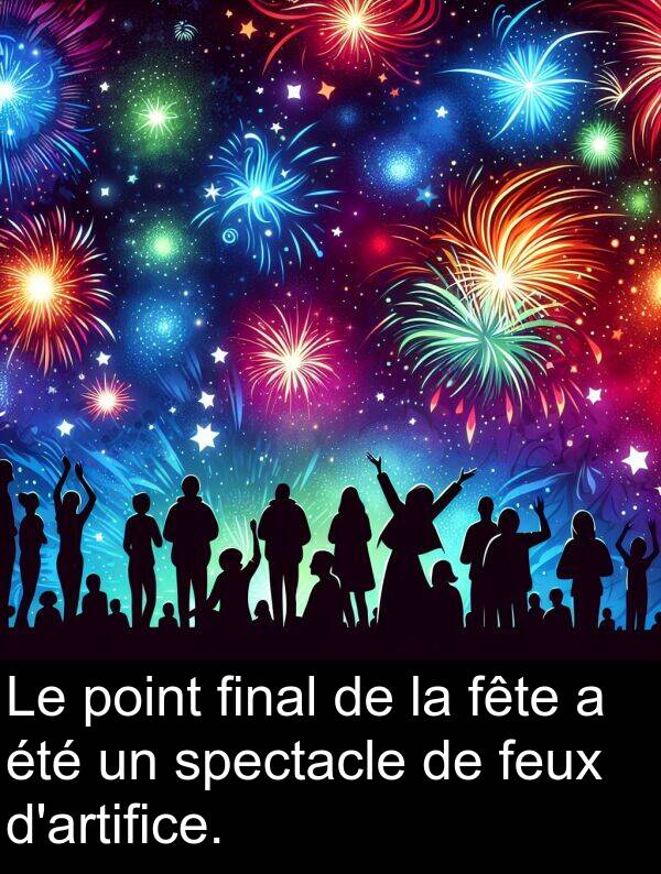 final: Le point final de la fête a été un spectacle de feux d'artifice.