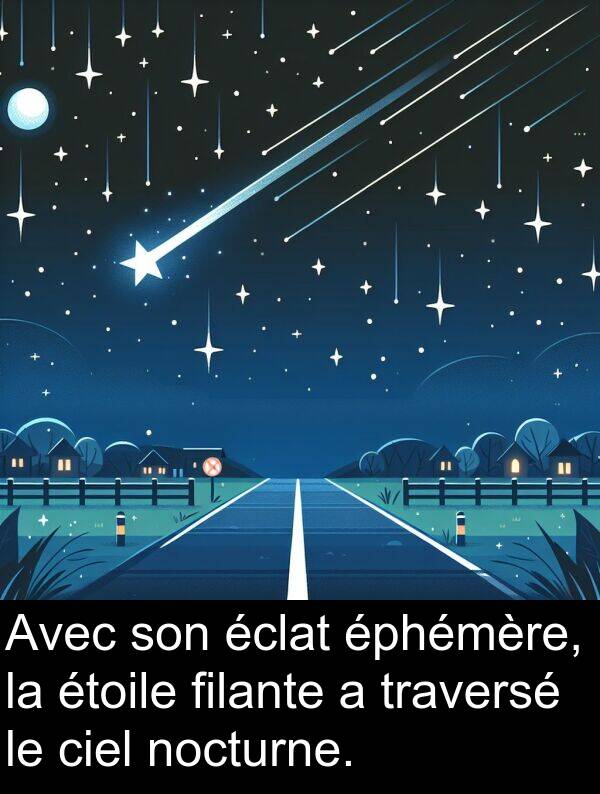 éphémère: Avec son éclat éphémère, la étoile filante a traversé le ciel nocturne.