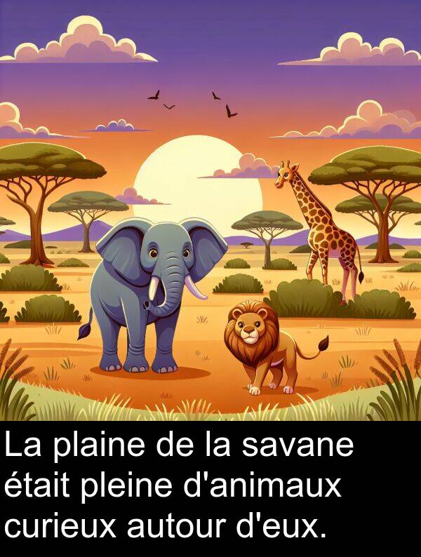savane: La plaine de la savane était pleine d'animaux curieux autour d'eux.