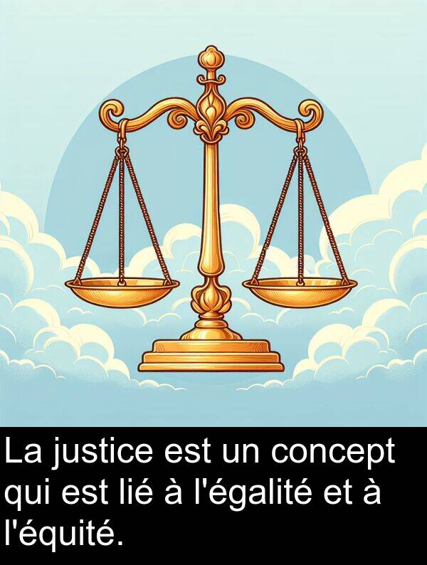 justice: La justice est un concept qui est lié à l'égalité et à l'équité.
