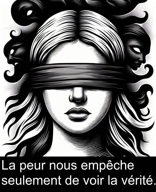 seulement: La peur nous empêche seulement de voir la vérité.