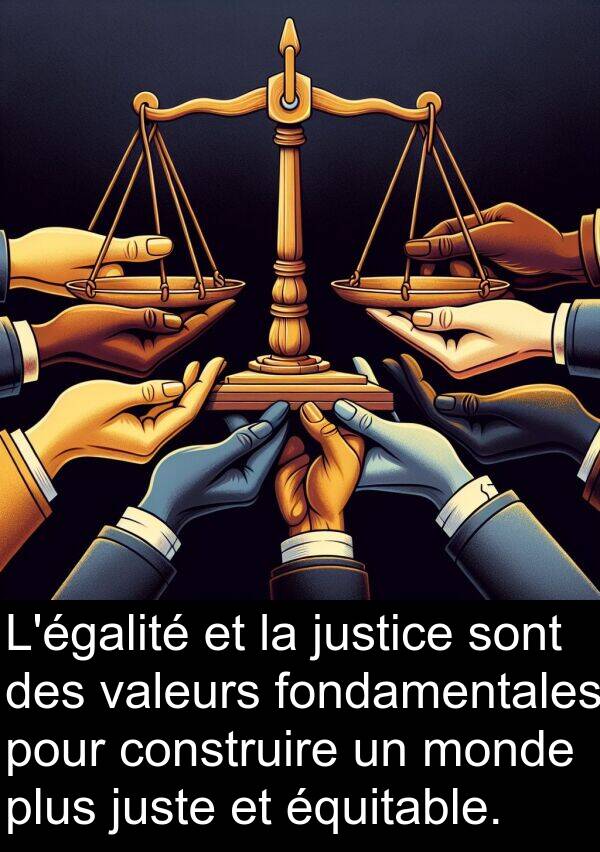 justice: L'égalité et la justice sont des valeurs fondamentales pour construire un monde plus juste et équitable.